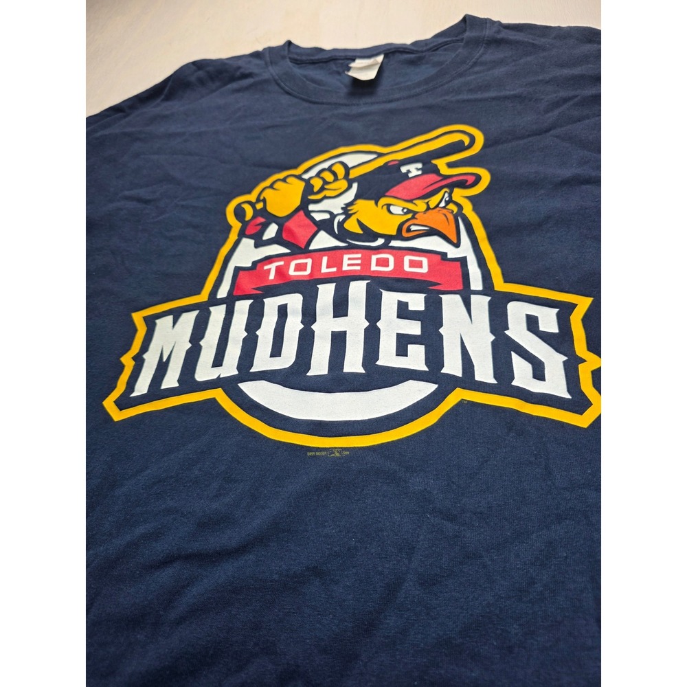 Gildan Toledo Mud Hens Baseball Graphic Tee Navy Blue 3XL Short Sleeve T-Shirt